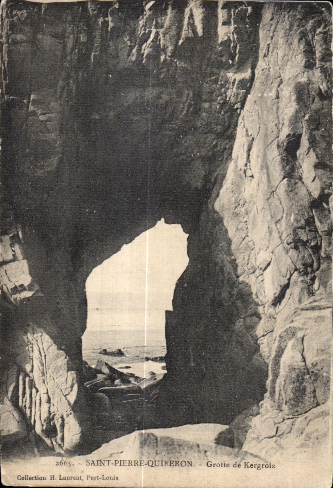 Saint-Pierre-Quiberon — Grotte de Kergroix — Collection H. Laurent, Port-Louis, n° 2665