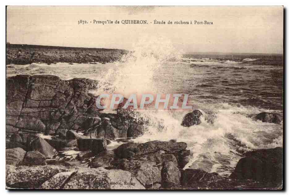 Presqu'île de Quiberon — Étude de rochers à Port-Bara — Éditeur : Chrono-Nel, Rennes