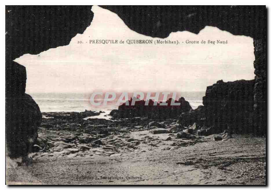 Presqu'île de Quiberon (Morbihan) — Grotte de Beg Naud — Éditeur L. Térouglogue, Quiberon, n°20