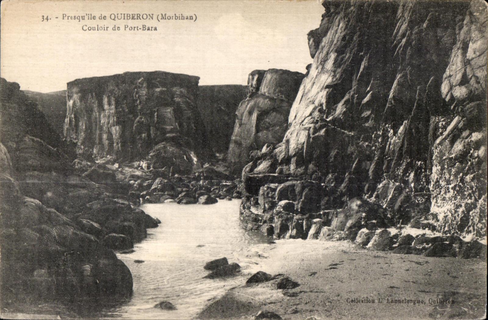 Presqu'île de QUIBERON (Morbihan) — Couloir de Port-Bara — Collection L'Annélongue, Quiberon