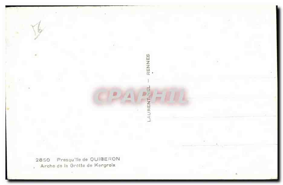 CPA Quiberon Presquile Arche de la Grotte de Kergroix — Rückseite