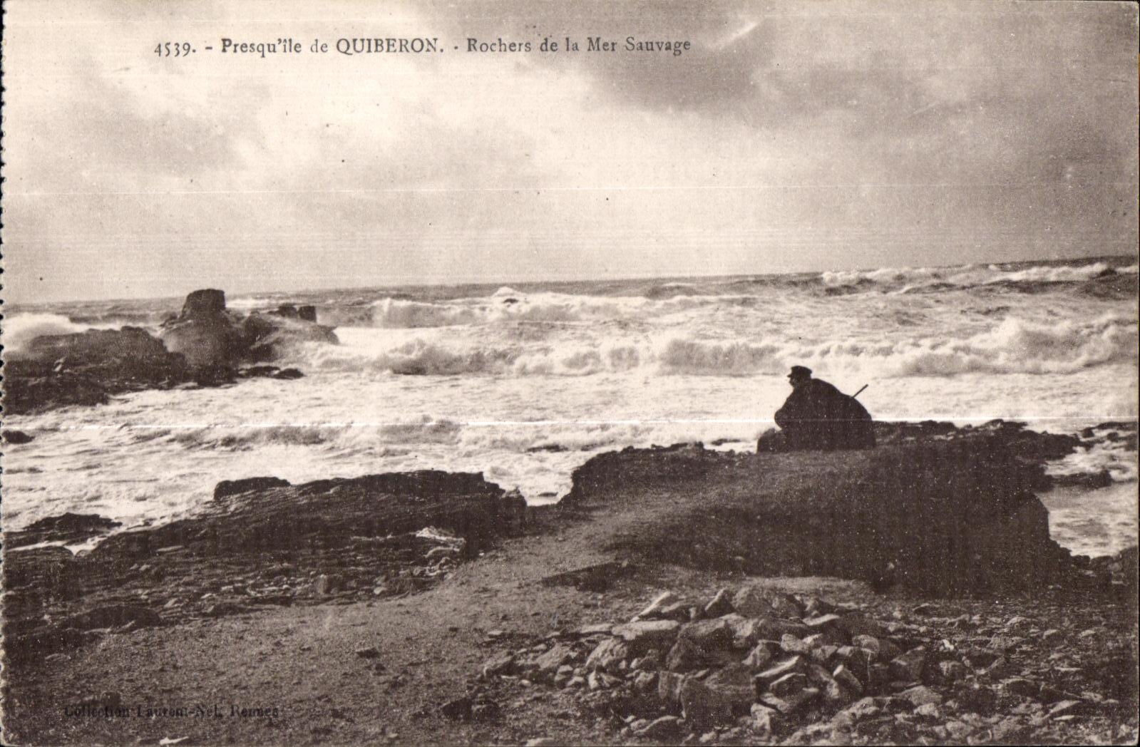 Presqu'île de Quiberon — Rochers de la Mer Sauvage — Collection Laurent-Nel Remaet, n° 4539