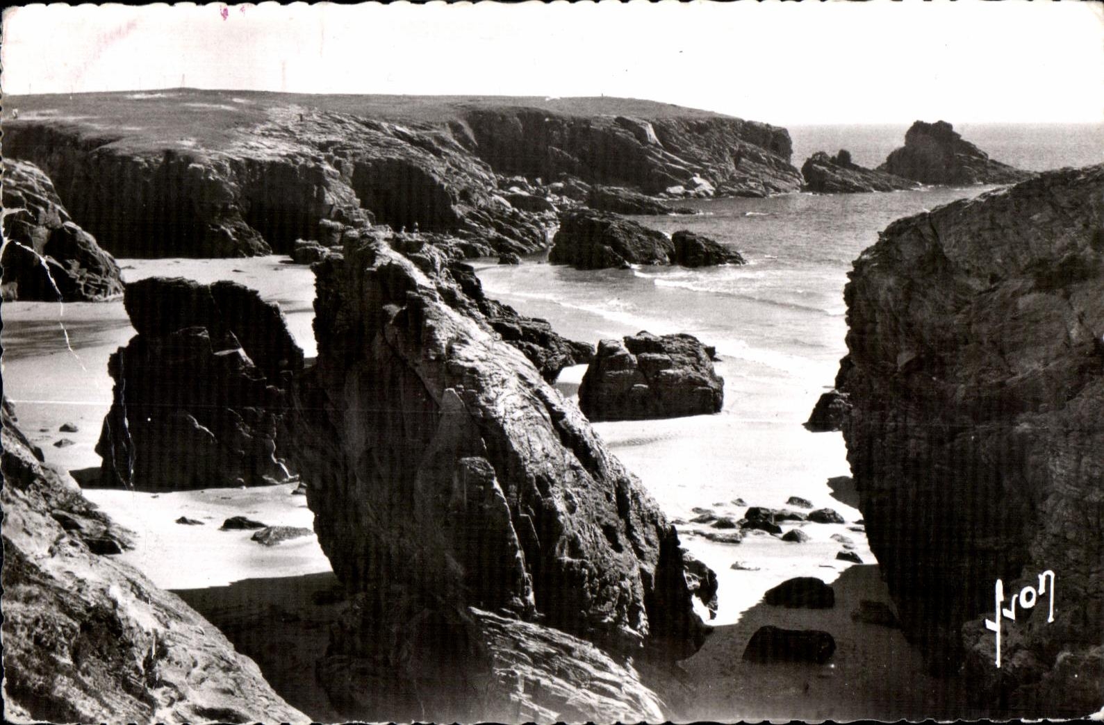 CPA Quiberon La Cote Sauvage Rochers et Plage de Port Pigeon