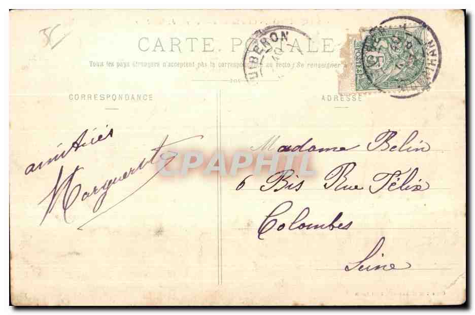 Quiberon - Côte Sauvage - Le Trou du Souffleur — Collection H. Tauront, Port-Louis — Rückseite