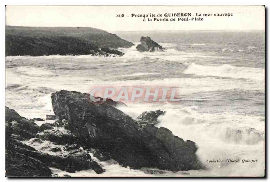 CPA Presquile de Quiberon La mer Sauvage a la pointe de Poul Plate