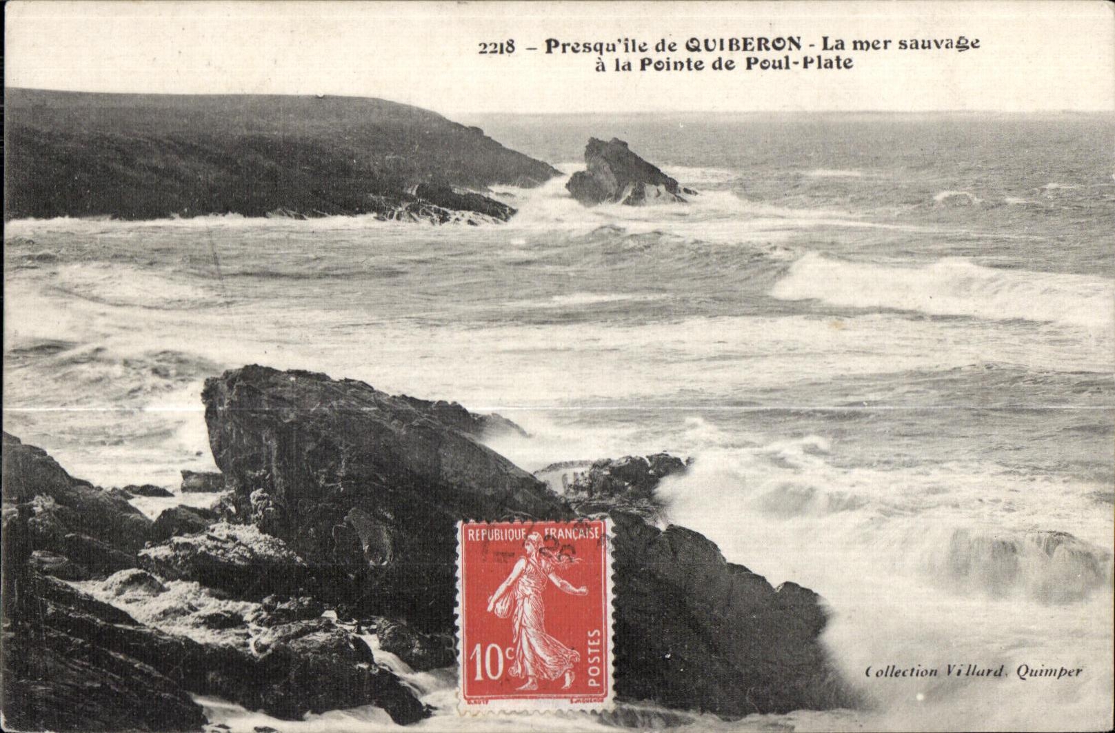 Presqu'île de Quiberon — La mer sauvage à la Pointe de Poul-Plate — Collection Villard, Quimper