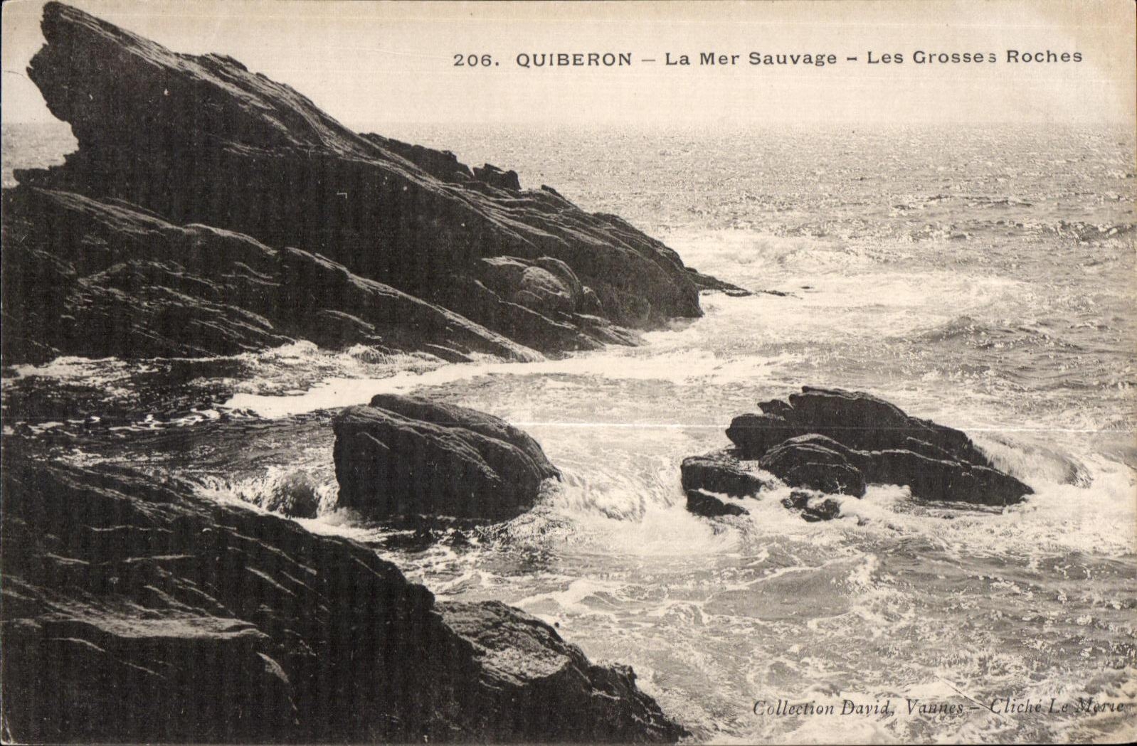 Quiberon — La Mer Sauvage — Les Grosses Roches — Collection David, Vannes — Cliché La Merie