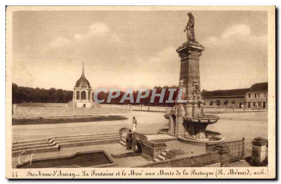 CPA Sainte Anne D Auray La fontaine et le Abon aux Aborts de la