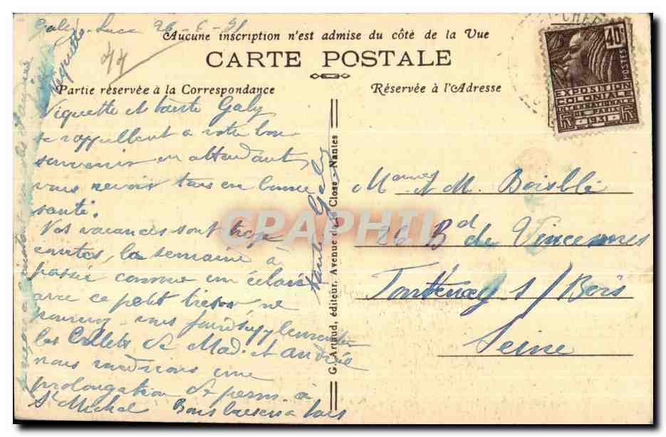 CPA Saint Michel Chef Chef Les Sapins de Comberge — Rückseite