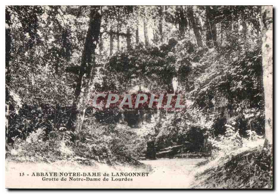 CPA Abbaye Notre Dame de Langonnet Grotte de Notre Dame de Lourdes