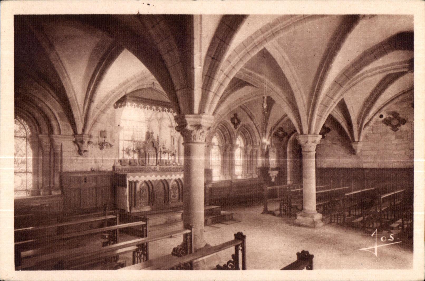 CPA Abbaye Notre Dame De Langonnet Salle Capitulpaire du XII siecle L Interieur