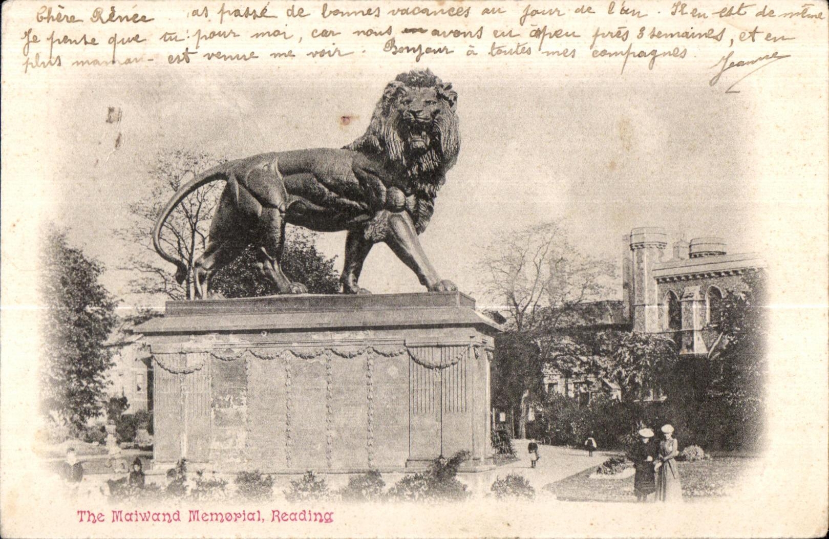 CPA The Maiwand Memoria Reading Lion