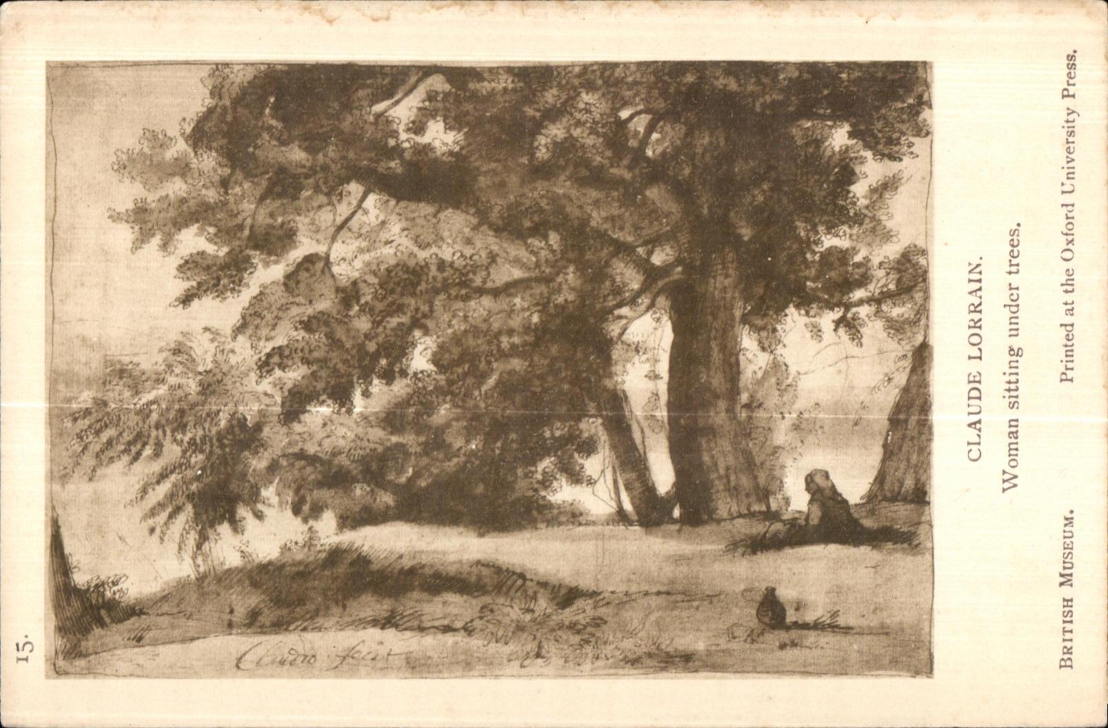 CPA Claude Lokrain Woman sitting under trees