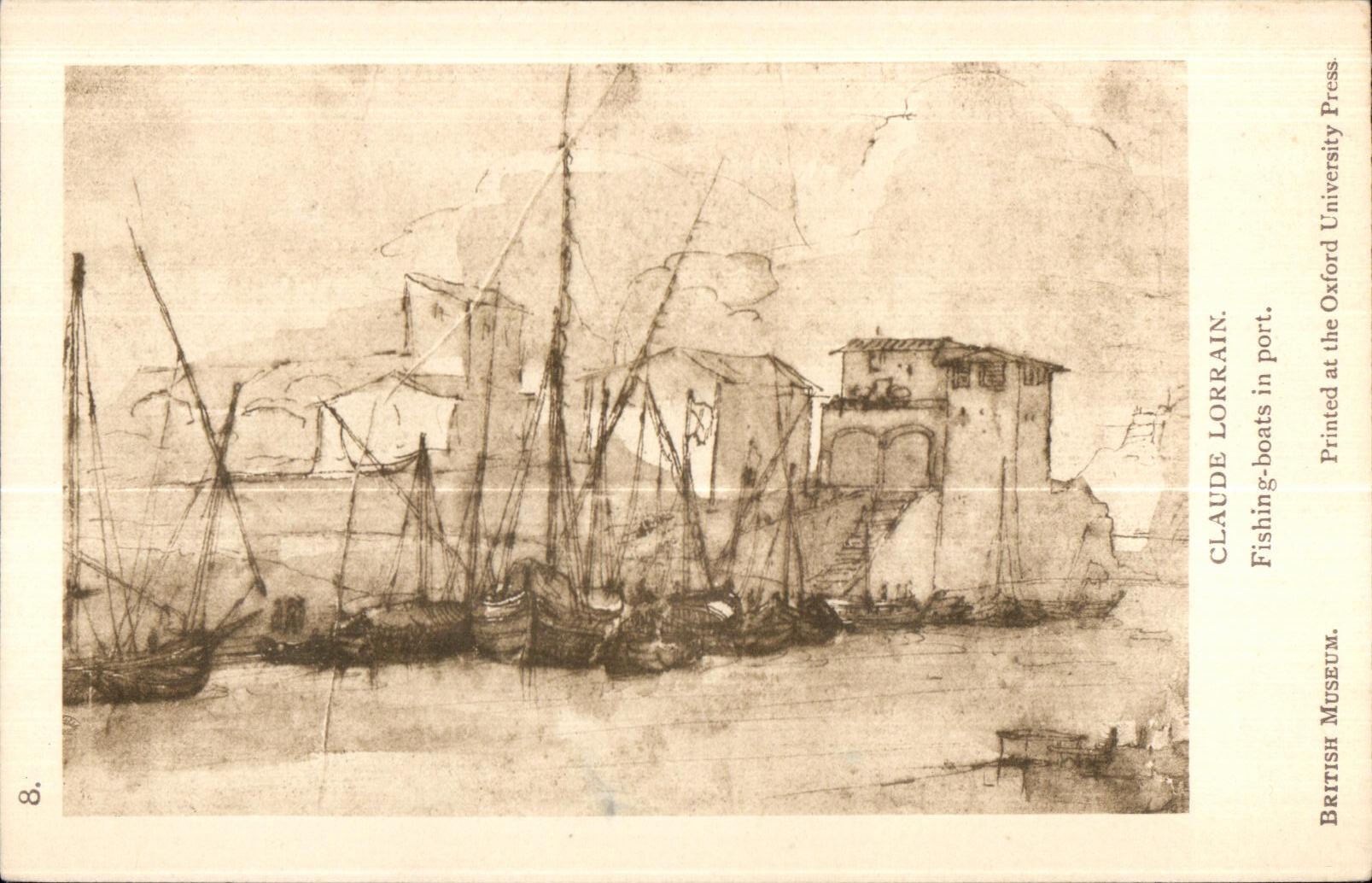 CPA Claude Lorrain Fishing boats in port British Museum Printed at the Oxford University Press