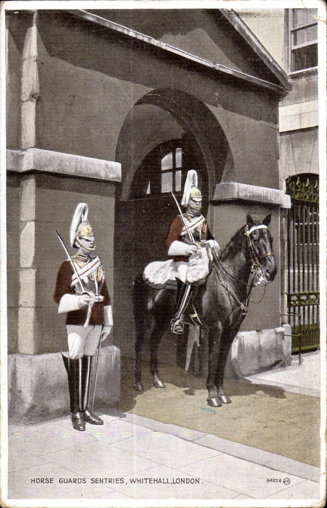 CPA Horse Guards Sentries Whitehall London