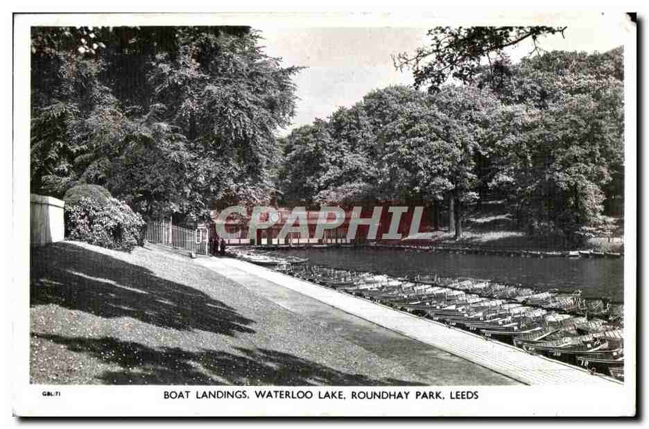 CPA Boat Landings Waterloo Lake Roundhay Park Leeds