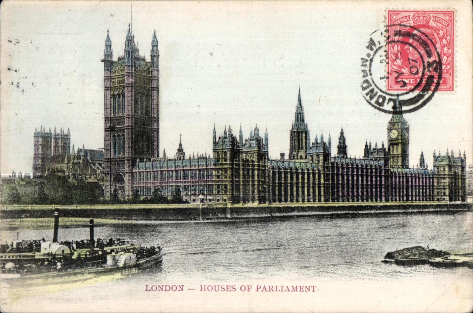CPA London House Of Parliament Bateau Boat