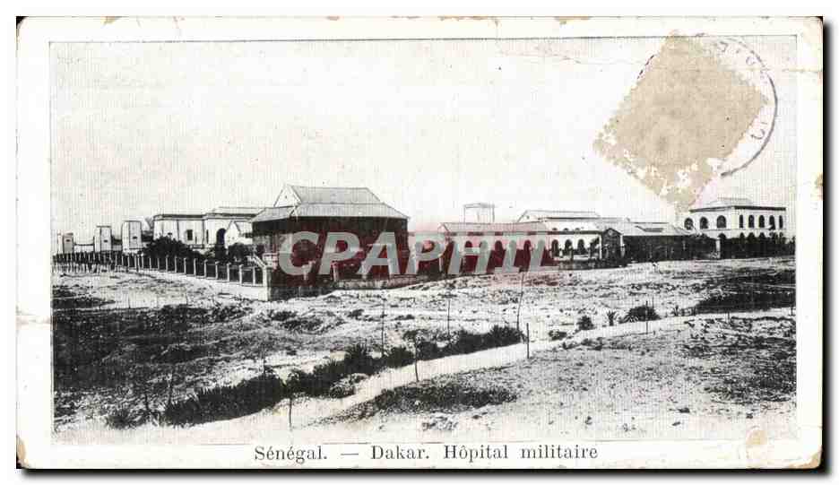 Antike Ansichtskarte Senegal Dakar Militärkrankenhaus