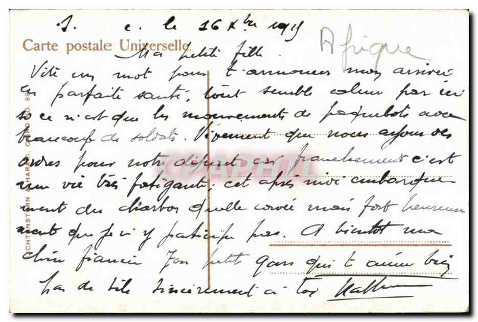CPA Khartum Gordon Pasha Soudan Sudan — Rückseite