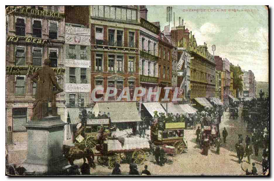 CPA Cheapside Looking East London Londres