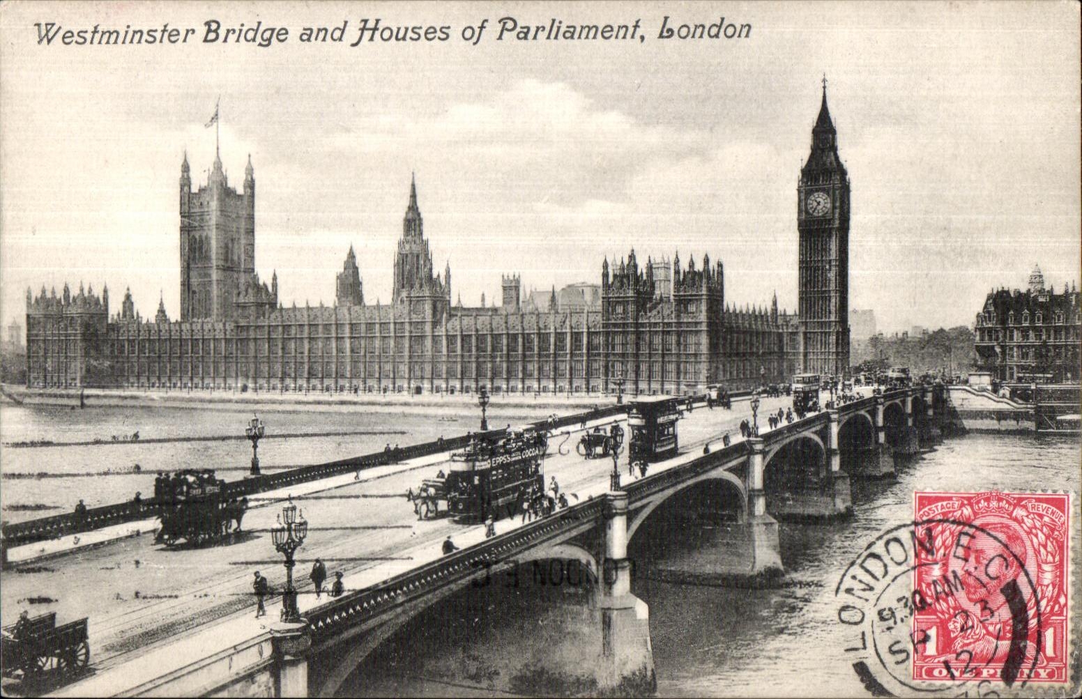 CPA Westminster Bridge and Houses of Parliament London londres