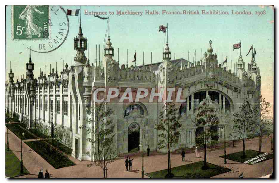 CPA Entrance to Machinery Halls Franco British Exhibition London