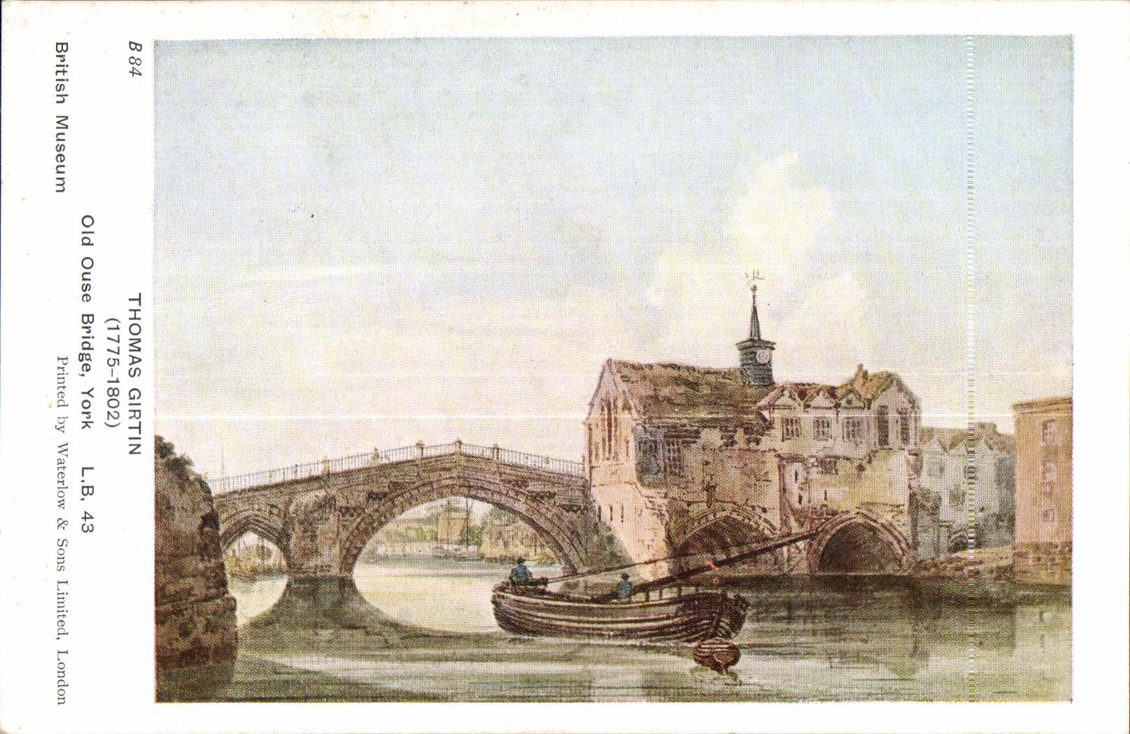 CPA Thomas Girtin Old Ouse Bridge York