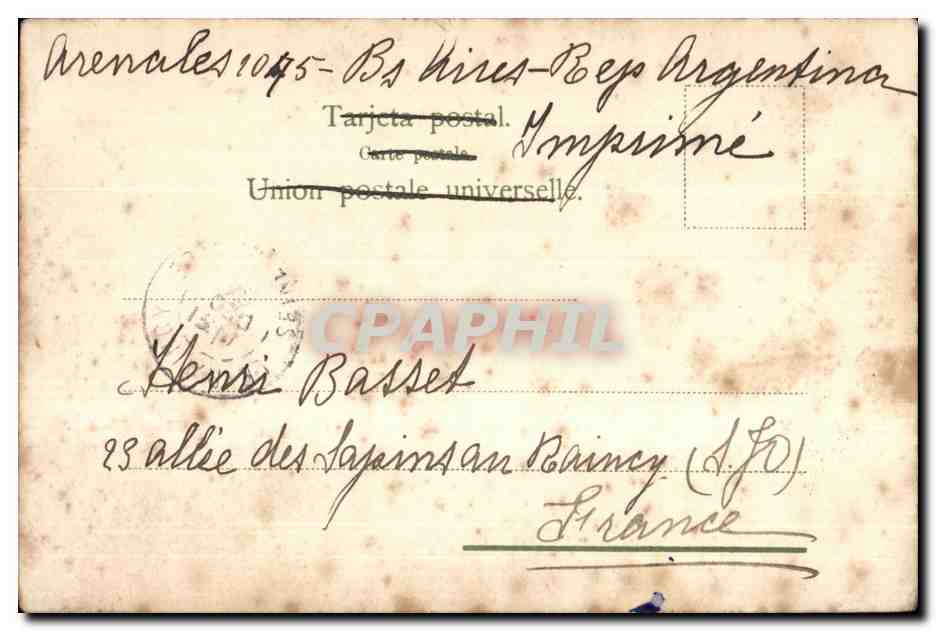 CPA Avenida Vertiz Belgrano Buenos Aires Rep Argentina Argentine  — Rückseite