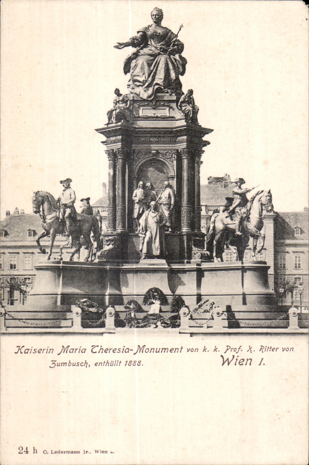 CPA Kariserin Maria Cheresia Monument kk prof x Ritter von zumbusch enthullt Wien