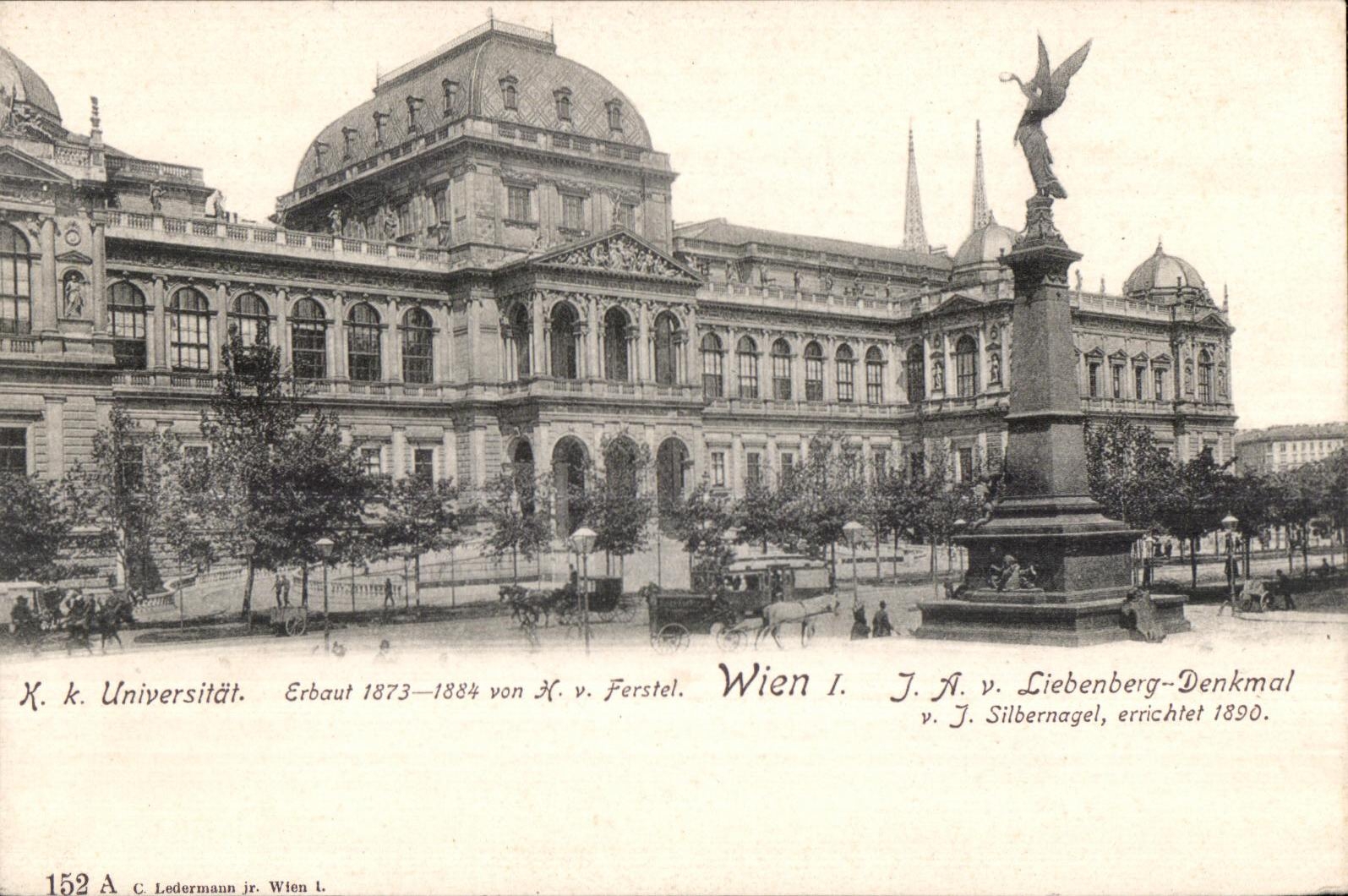 Université impériale de Vienne — J.A. von Liebenberg — éditeur C. Ledermann jr. Wien, n° 152 A