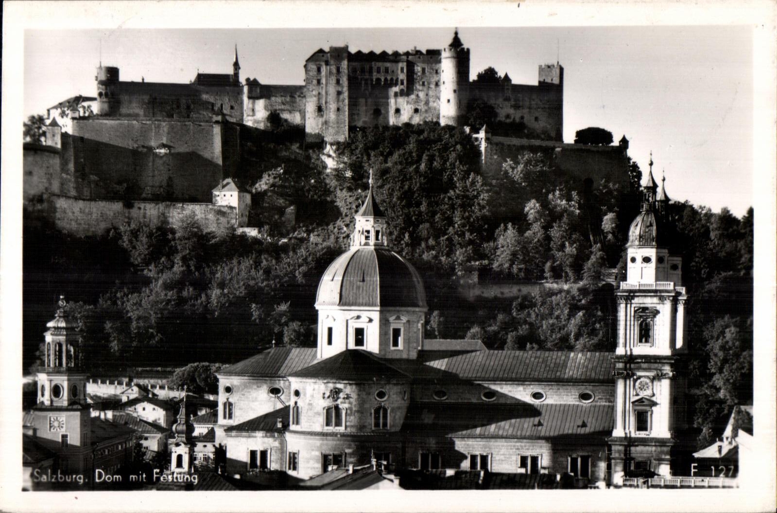 CPA Salzburg Dom mit Fostung