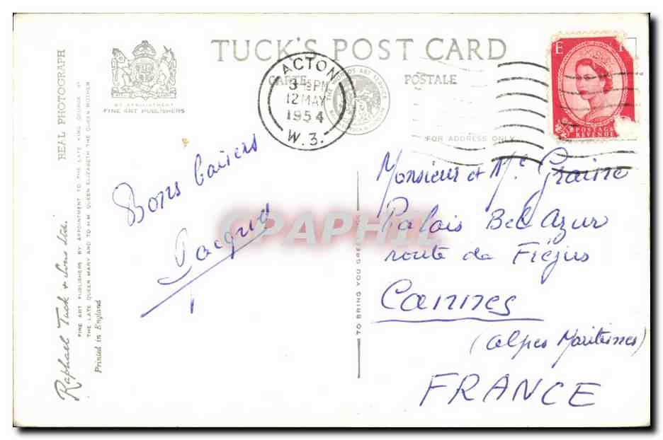 CPA H R H The Duke of Cornwall — Rückseite