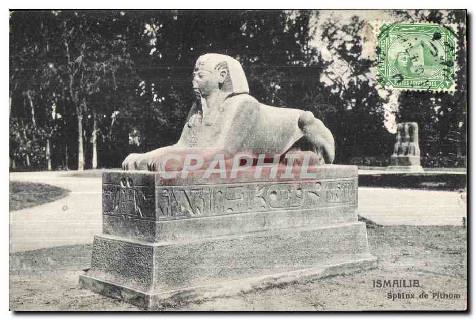 CPA Ismaile Sphinx de Pithom Union Postale Universelle Egypte Carte Postale Egypt