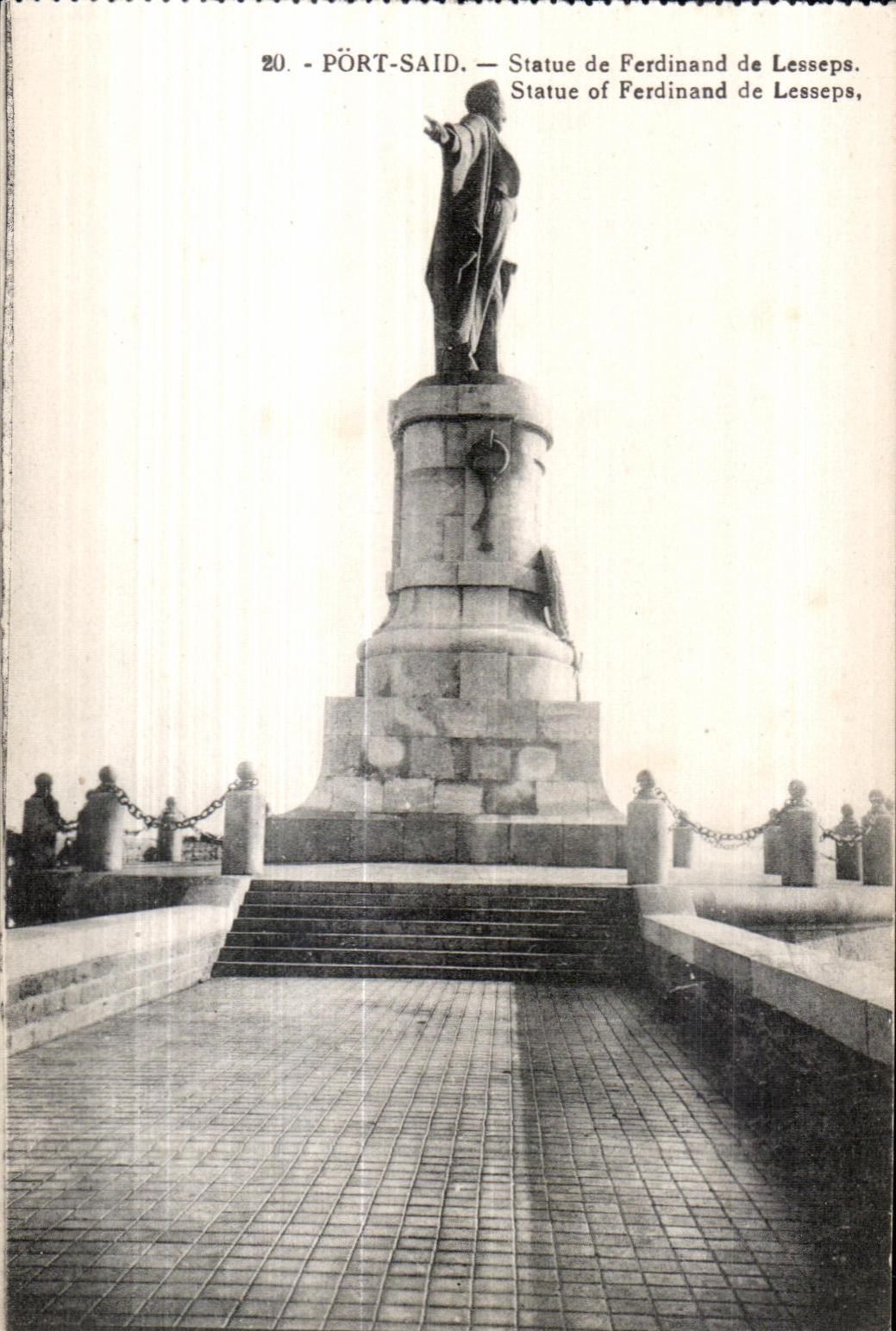 CPA Port Said Statue de Fredinand de Lesseps Statue of Fredinand de Lesseps Egypt Egypte