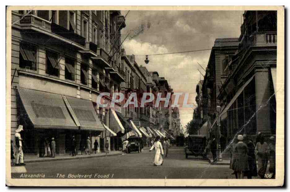 CPA Alexandria The Boulevard Fouad I Alexandria Le Boulevard Fouad I Der Boulevard Fuad I Egypt