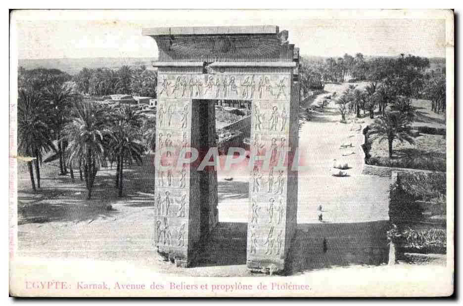 CPA Egypte Karnak Avenue des Beliers et Propylone de Ptolerncee