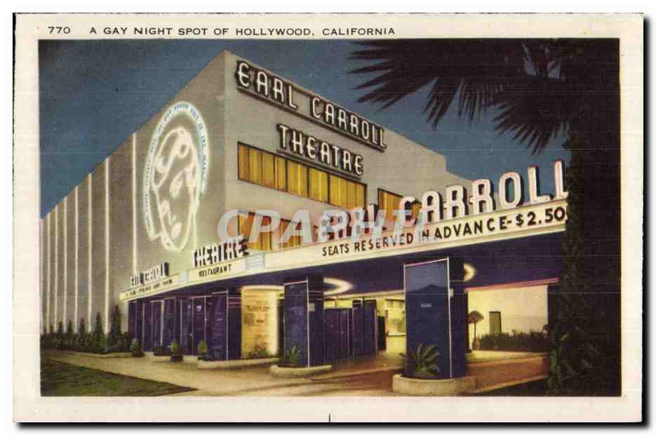 CPA A Gay Night spot of Holly California — Rückseite