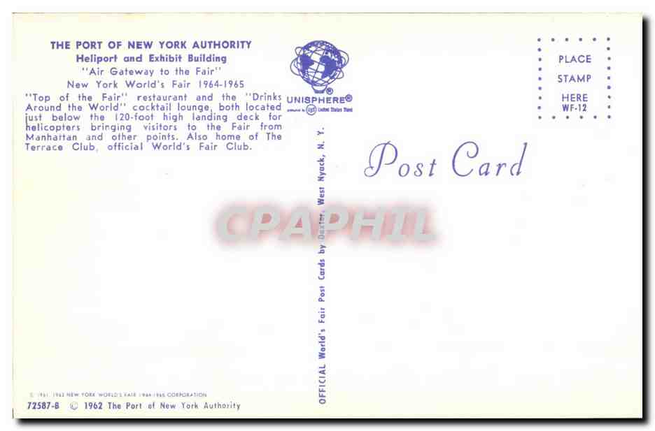 CPA The Port Of New York Authority Heliport and Exhibit Building — Rückseite