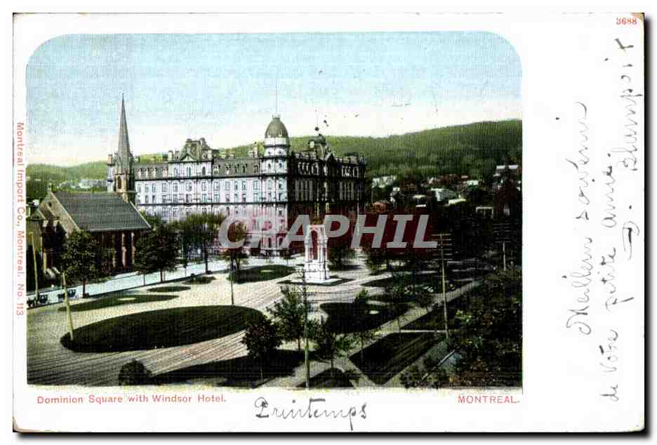CPA Dominion Square with Windwor Hotel Montreal Canada