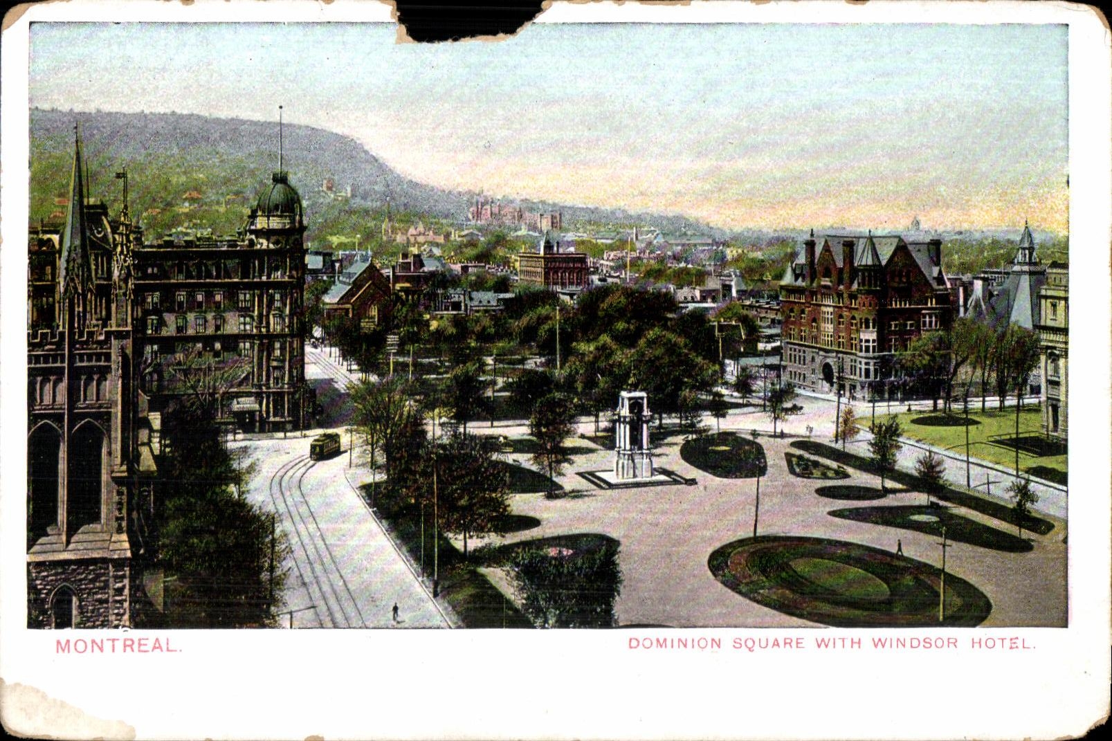 CPA Montreal Dominion Squrare with windsor Hotel