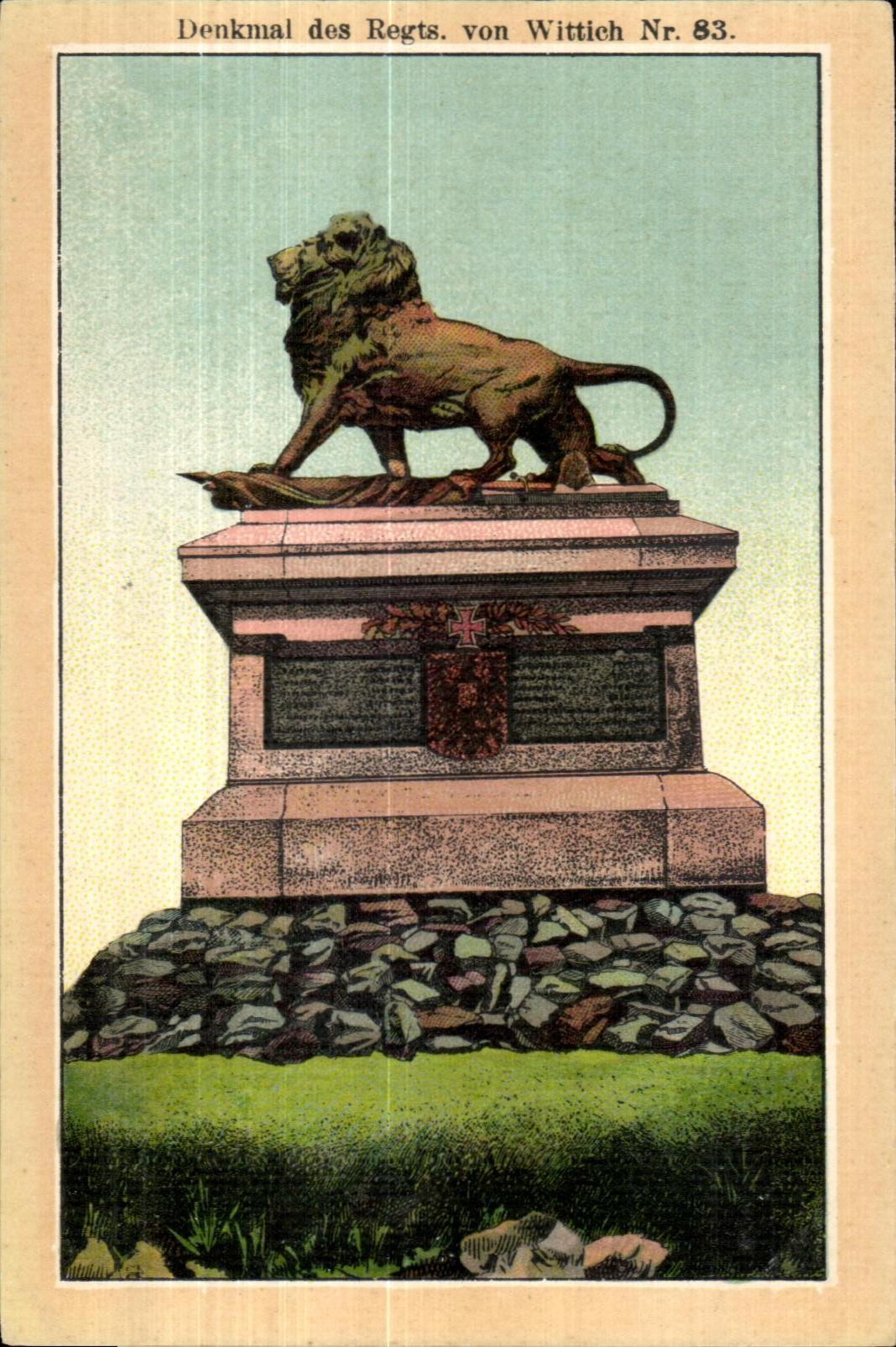 CPA Denkmal des Regts von Wittich Lion 