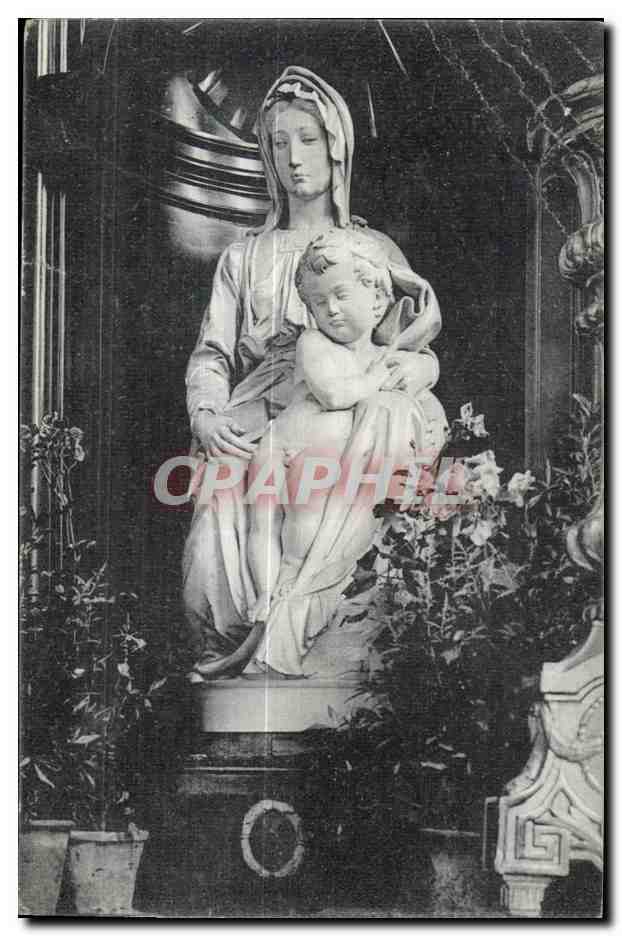 CPA Bruges La Vierge et l enfant par Michel Ange   l Eglise Notre Dame