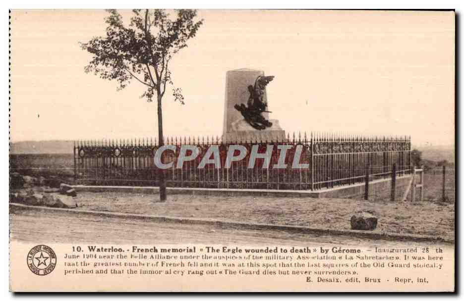 Waterloo - French memorial « The Eagle wounded to death » by Gérome — E. Desaix, Bruxelles