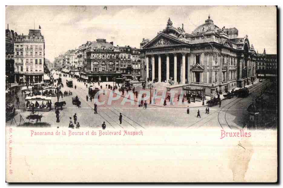 CPA Panorama de la Bourse et du Boulevard Anspach Bruxelles