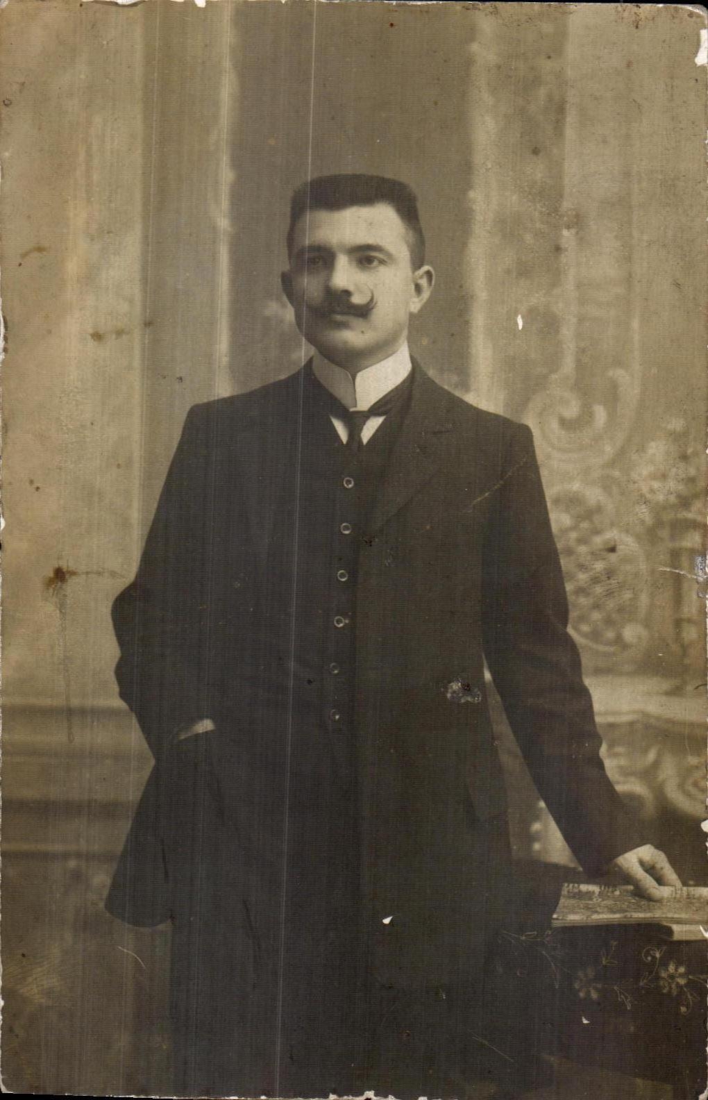 CARTE PHOTO de Emile Bauwens Fournissseur du Senat Armee blege Tramways bruxellois Homme 