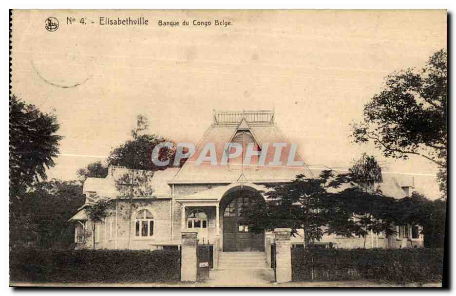CPA Elisabethville Banque du Congo Belge