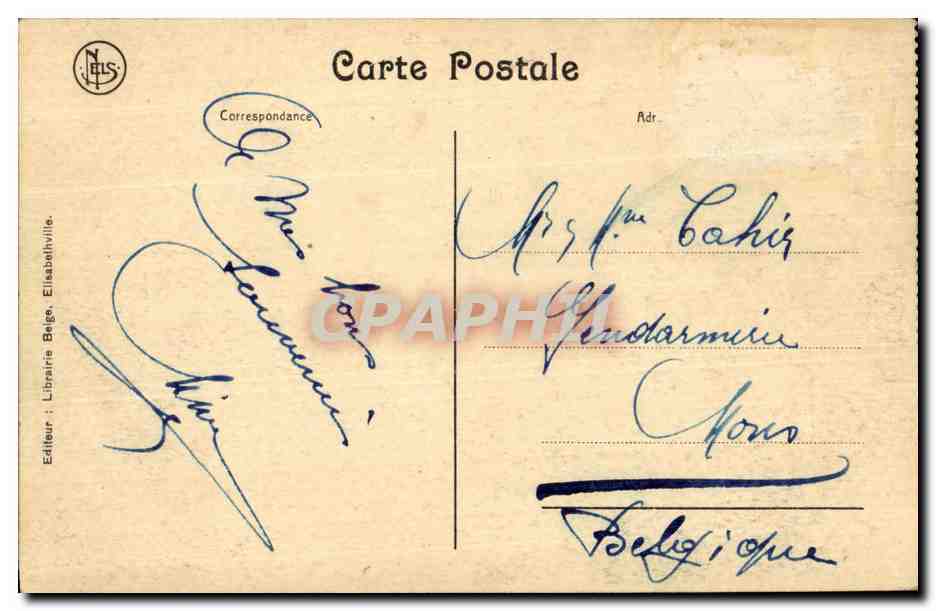 CPA Elisabethville Banque du Congo Belge — Rückseite