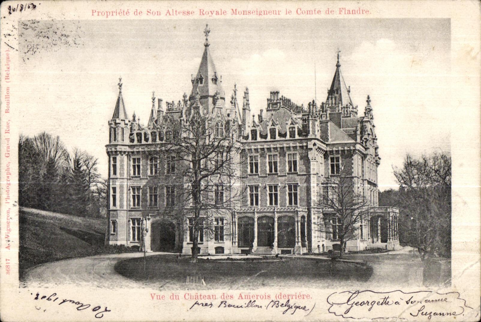 Château des Amerois — Vue derrière — A. Wiguignon, Bouillon (Belgique)