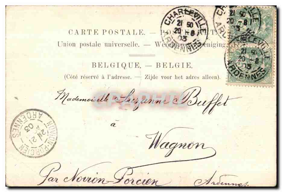 Château des Amerois — Vue derrière — A. Wiguignon, Bouillon (Belgique) — Reverso