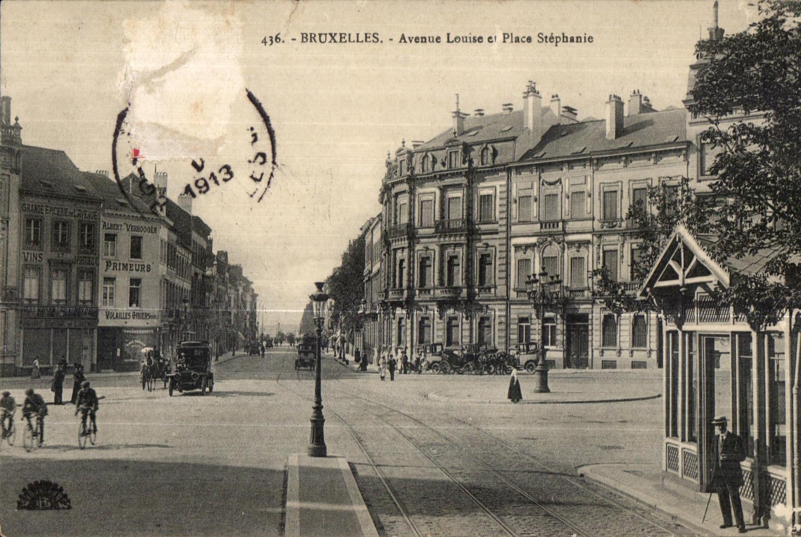 CPA Bruxelles Avenue Louise et Place Stephanie